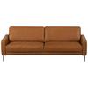 3,5-Sitzer Spring, Cognac B: 207 cm - Cognac/Schwarzchrom, Design, Leder (207/85/92cm) - Livetastic