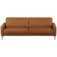 3,5-Sitzer Spring, Cognac B: 207 cm - Cognac/Schwarzchrom, Design, Leder (207/85/92cm) - Livetastic