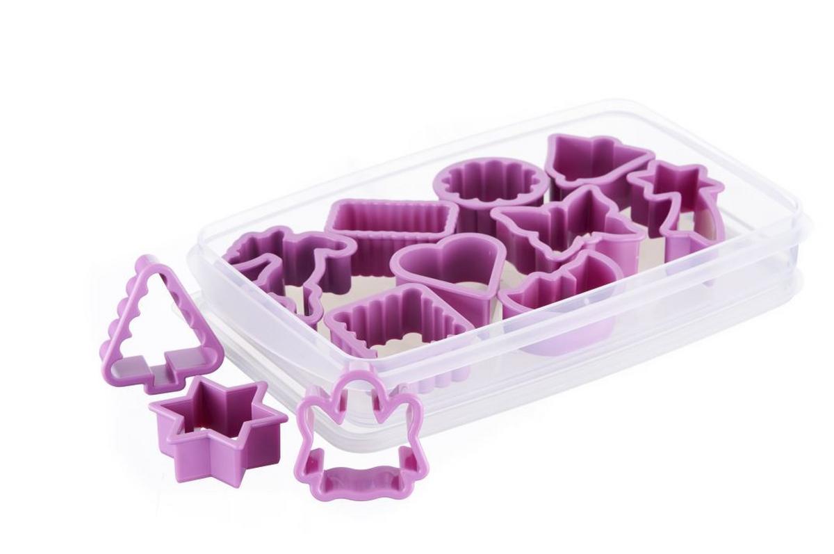 Ausstechform In Aufbewahrungsbox - Transparent/Magenta, KONVENTIONELL, Kunststoff (14/3,5/23cm)