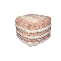 Pouf Bohist Mischgewebe Creme/Rosa DxH: 50x45 cm - Creme/Rosa, Trend, Textil (50/45/50cm) - Kayoom