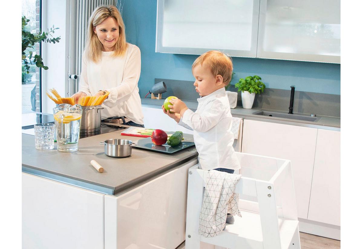 Lernturm Buche Vollmassiv BxHxT: 40x85x47 cm - Weiß, Basics, Holz (40/85/47cm) - Pinolino