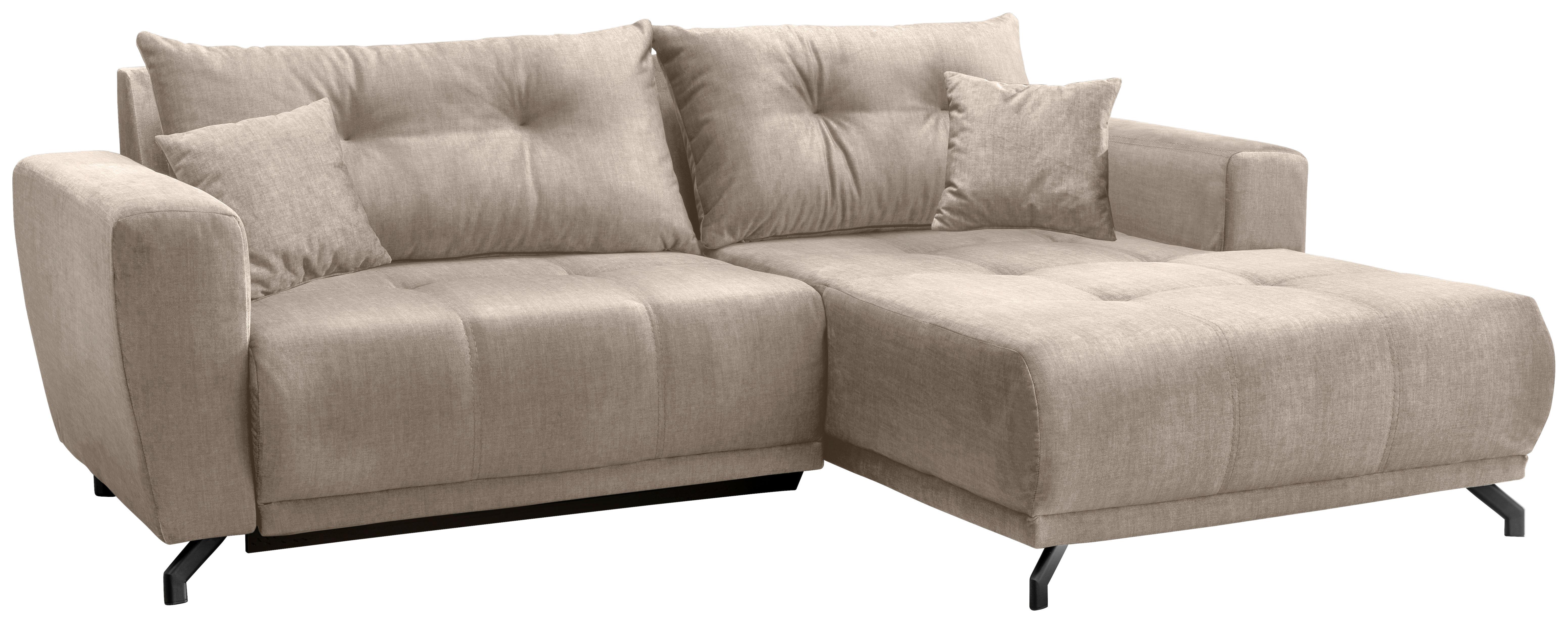 Ecksofa Restato, Creme S: 246x177 cm - Creme/Schwarz, MODERN, Textil (246/177cm) - MID.YOU