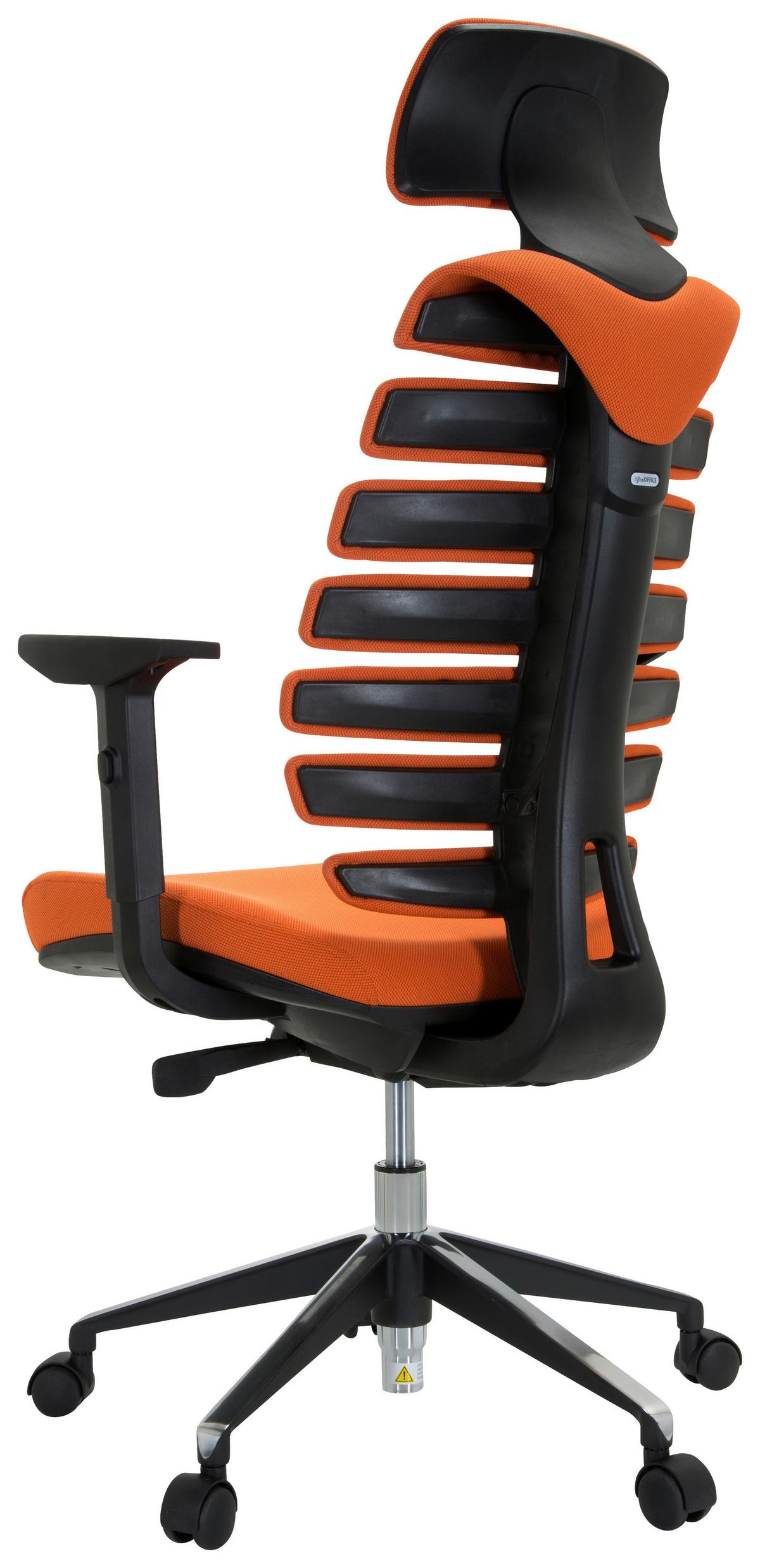 Drehstuhl Ergoline Ii Pro Orange/schwarz - Alufarben/Schwarz, MODERN, Kunststoff/Textil (65/131/53cm) - MID.YOU