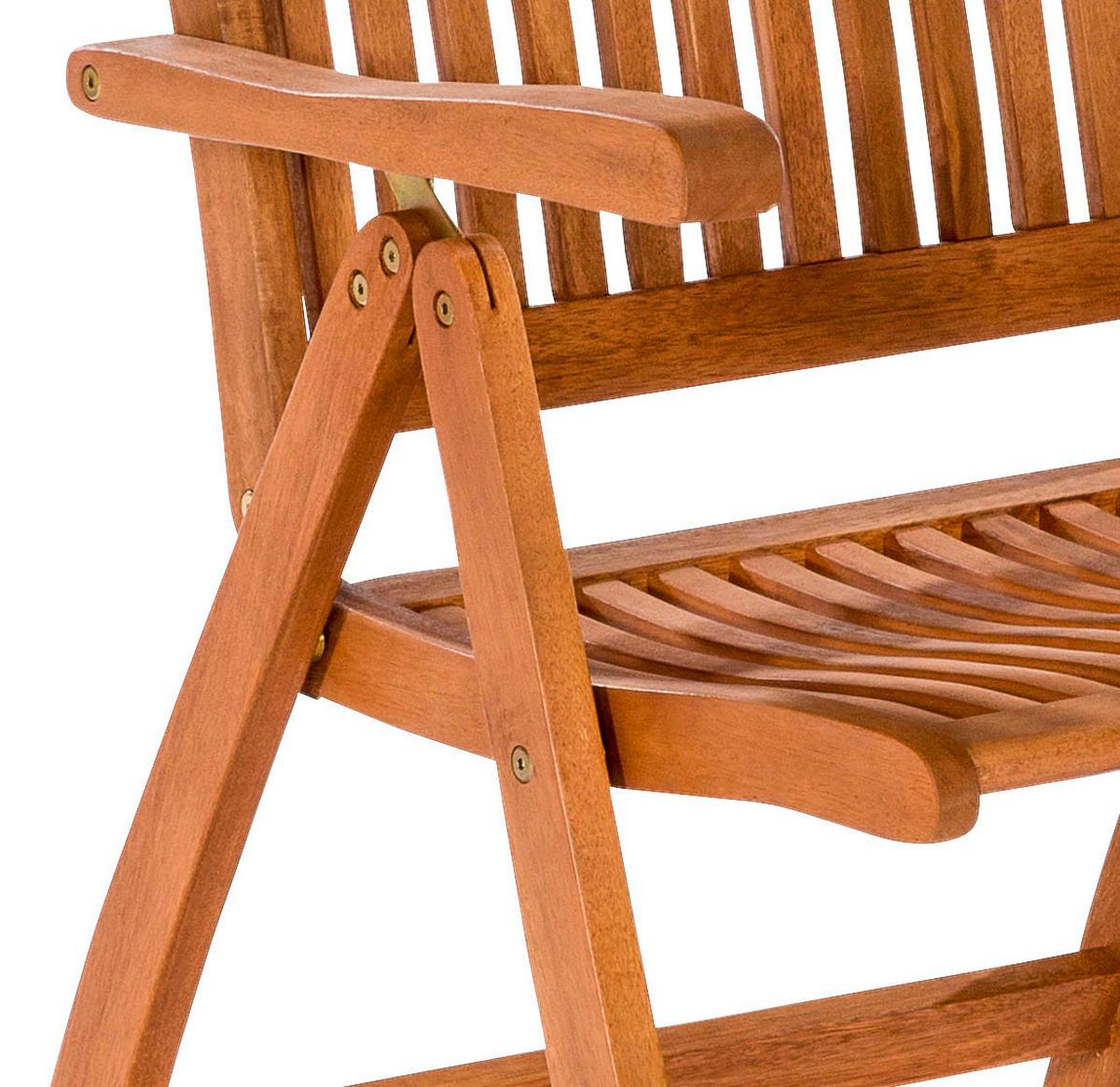 Gartensessel Klappbar Maracaibo Echtholz - Naturfarben, KONVENTIONELL, Holz (58/110/67cm) - Gardenson