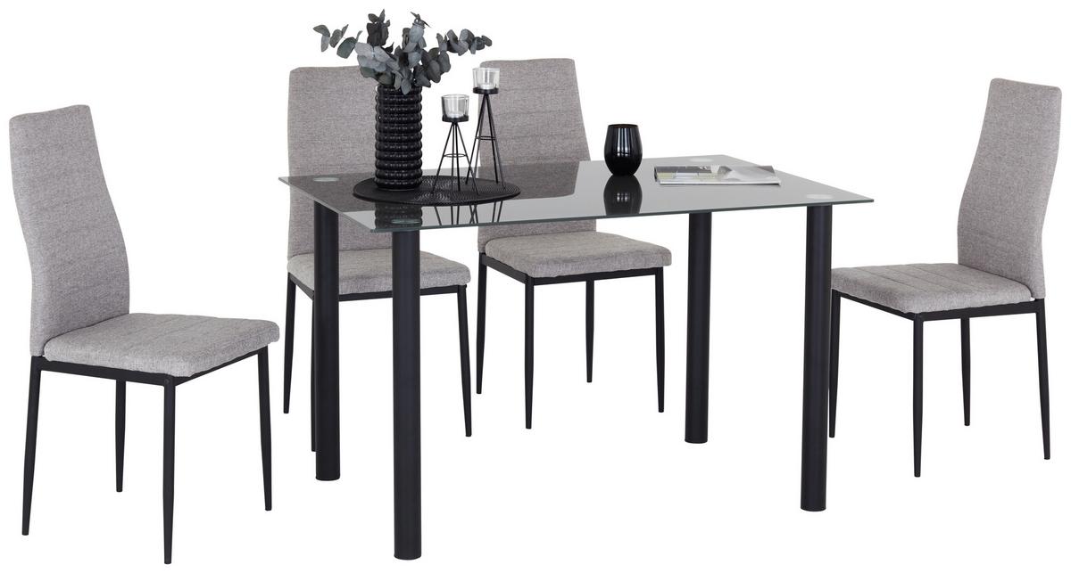 JÍDELNÍ SET WELS 1 *CENOVÝ TRHÁK* - šedá/černá, Konvenční, kov/textil (120/75/80cm) - Based
