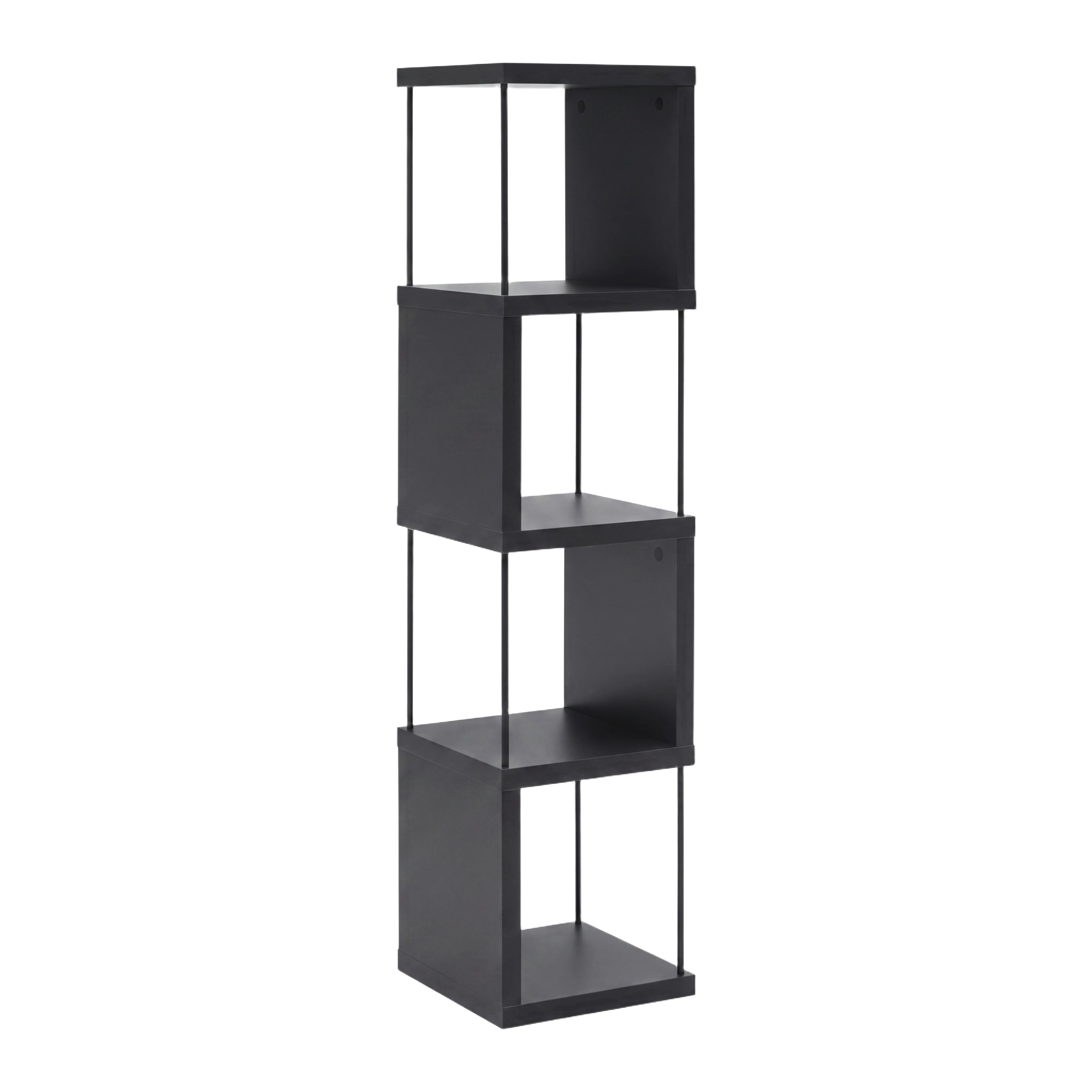 REGÁL PINNAR - tmavosivá, Modern, kov/kompozitné drevo (33/136,5/33cm) - Mömax