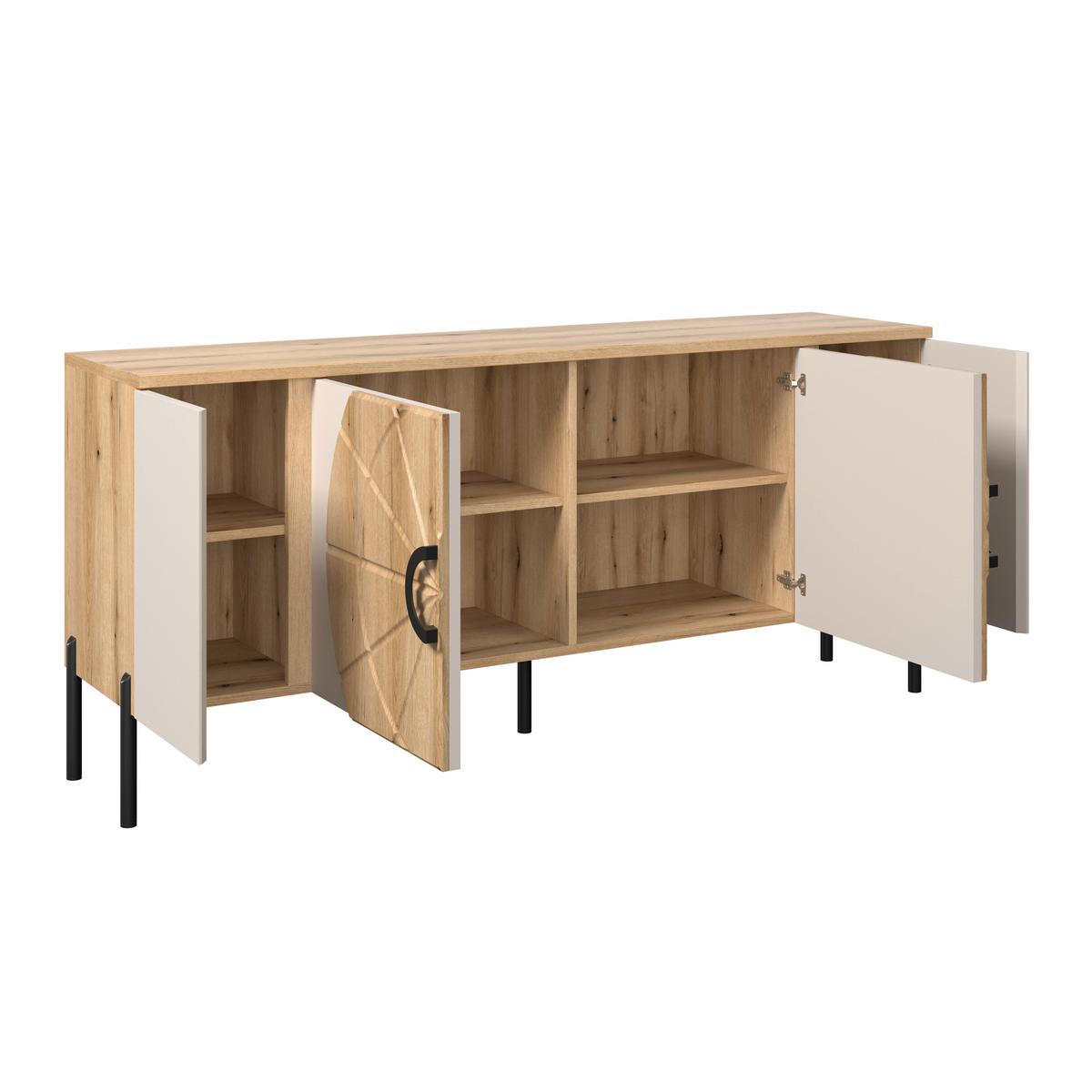 Phonotisch Hong Kong Eichefarben Kaschmir B: 160 cm - Kaschmir/Eichefarben, Trend, Holzwerkstoff (160/71,9/37,5cm)