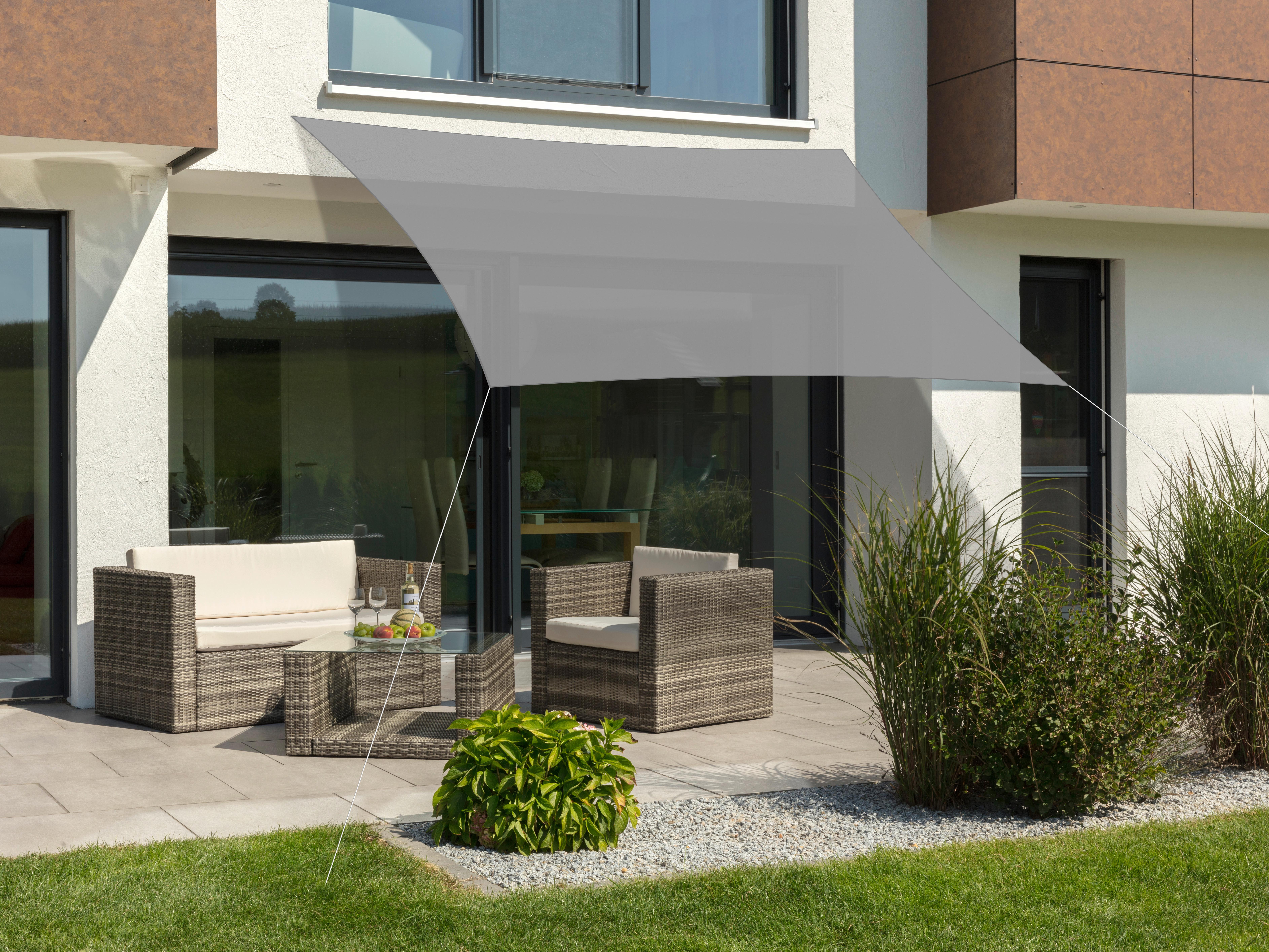 Sonnensegel Rechteck 3,6 X 2,5 m - Silberfarben, Basics, Textil (360/0,5/250cm) - Schneider