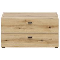 Kommode 2 Laden, B: 64 cm Sixty-Four ,eichefarben - Eichefarben/Schwarz, Trend, Holzwerkstoff (64/32/35cm)