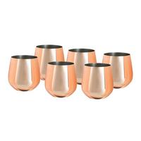 Gläserset 6-teilig - Kupferfarben, Trend, Metall (9,9cm) - Echtwerk