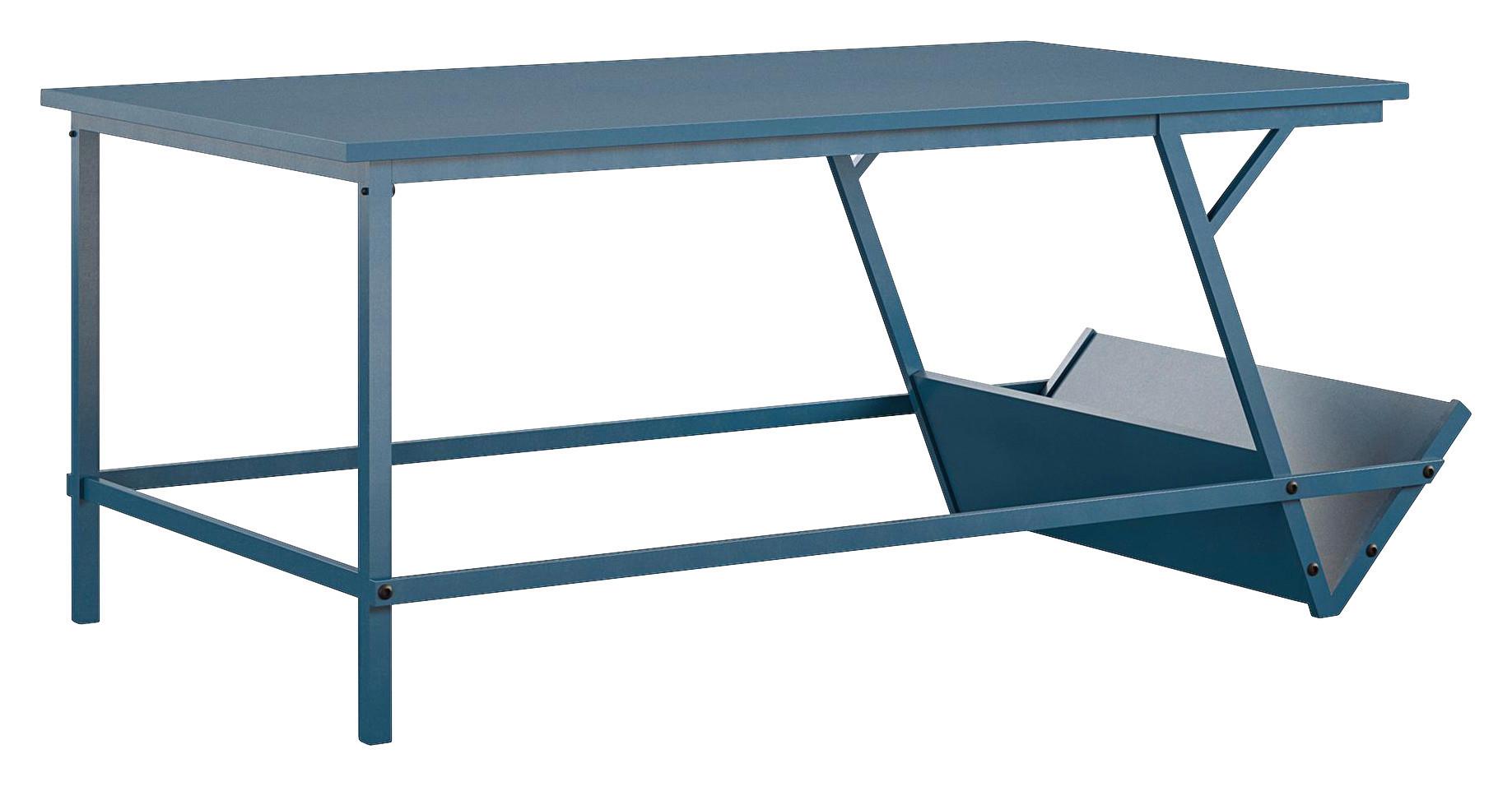 Couchtisch Regal mit Ablagefach Blau - Blau, Design, Holzwerkstoff (105/47/58cm) - MID.YOU