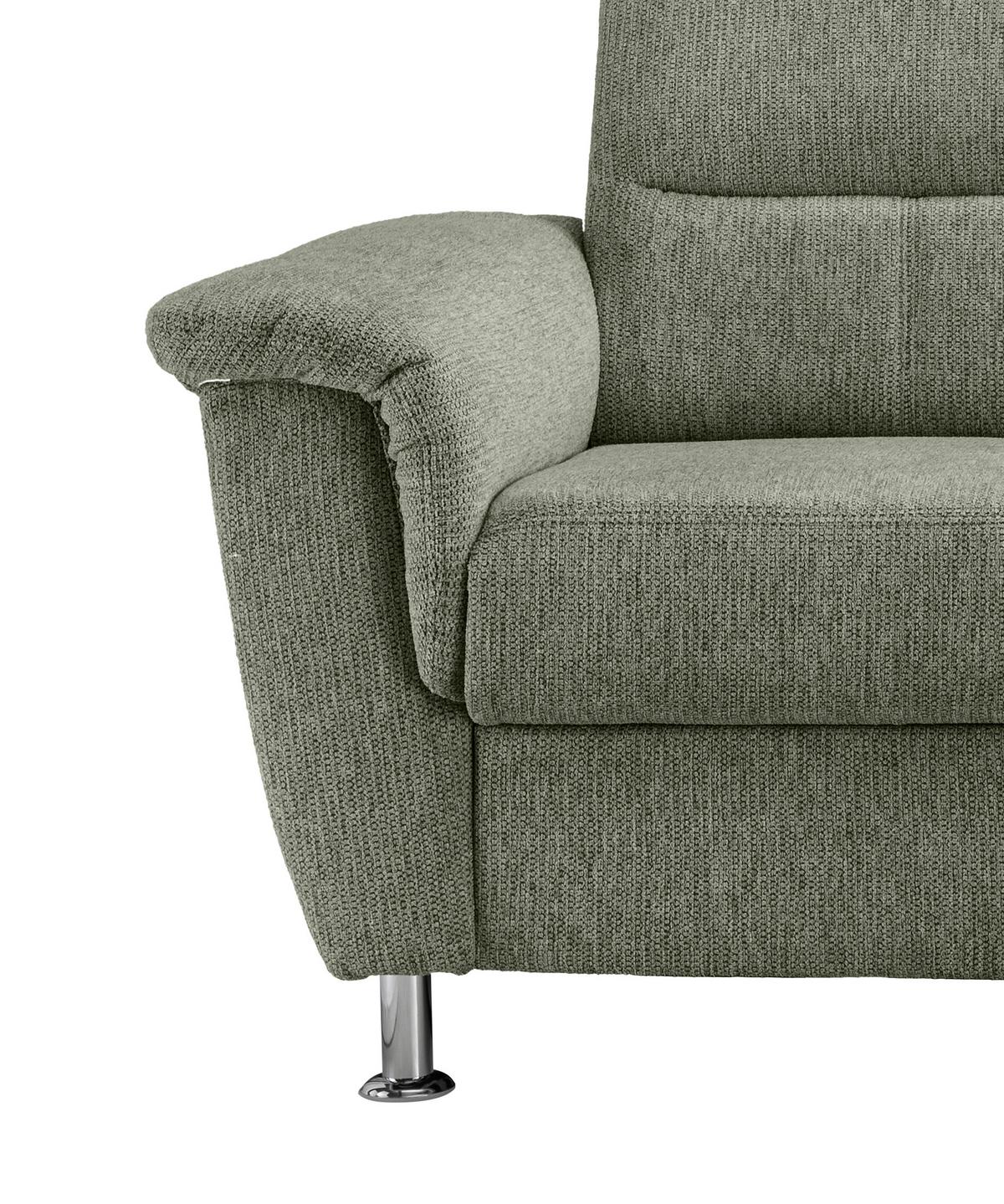 Ecksofa Mit Stauraum Parole Grün Chenille - Chromfarben/Grün, MODERN, Textil (165/231cm) - Livetastic