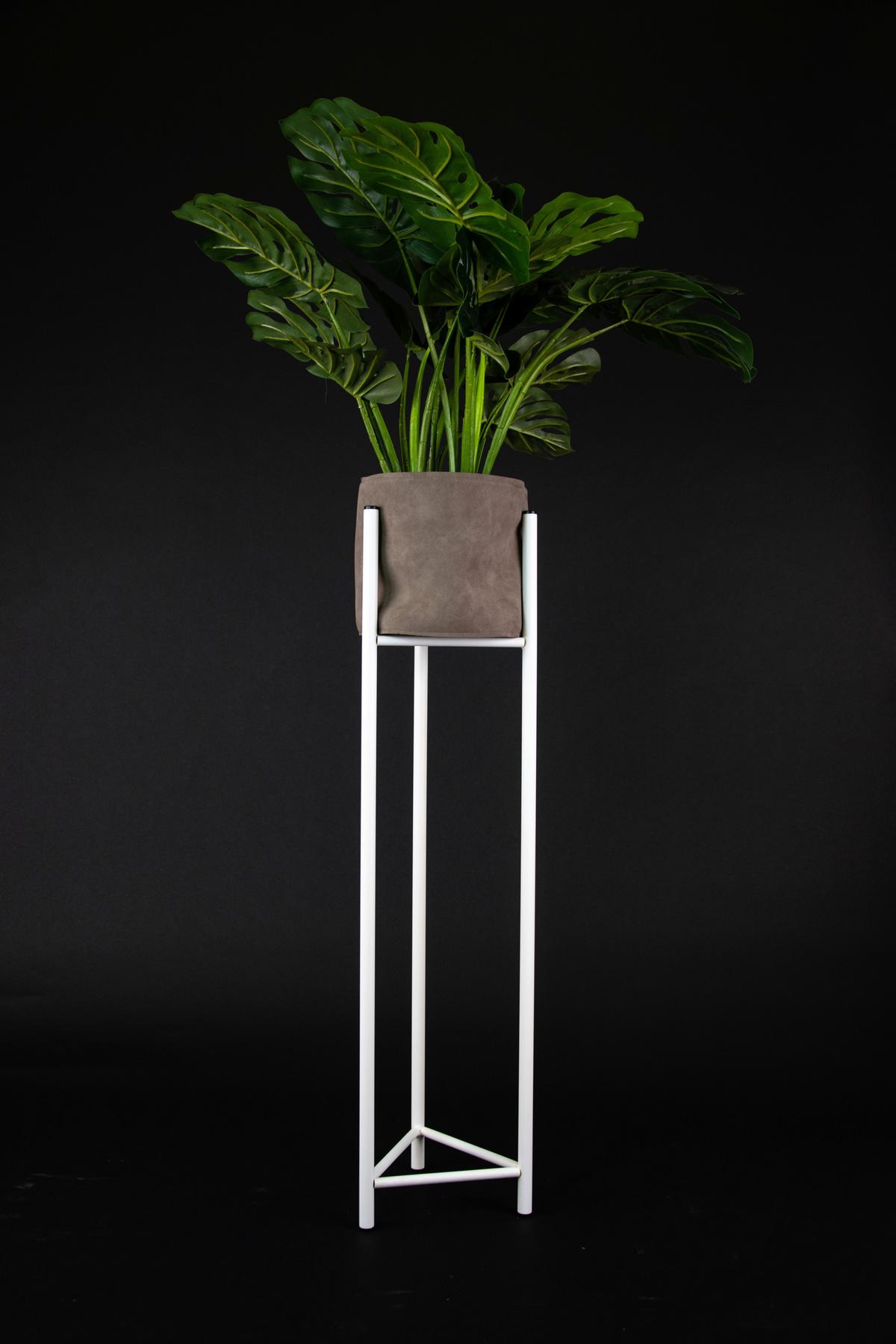 Blumenständer Aluminium Weiß BxHxT: 23x90x23 cm - Weiß, Basics, Metall (23/90/23cm)