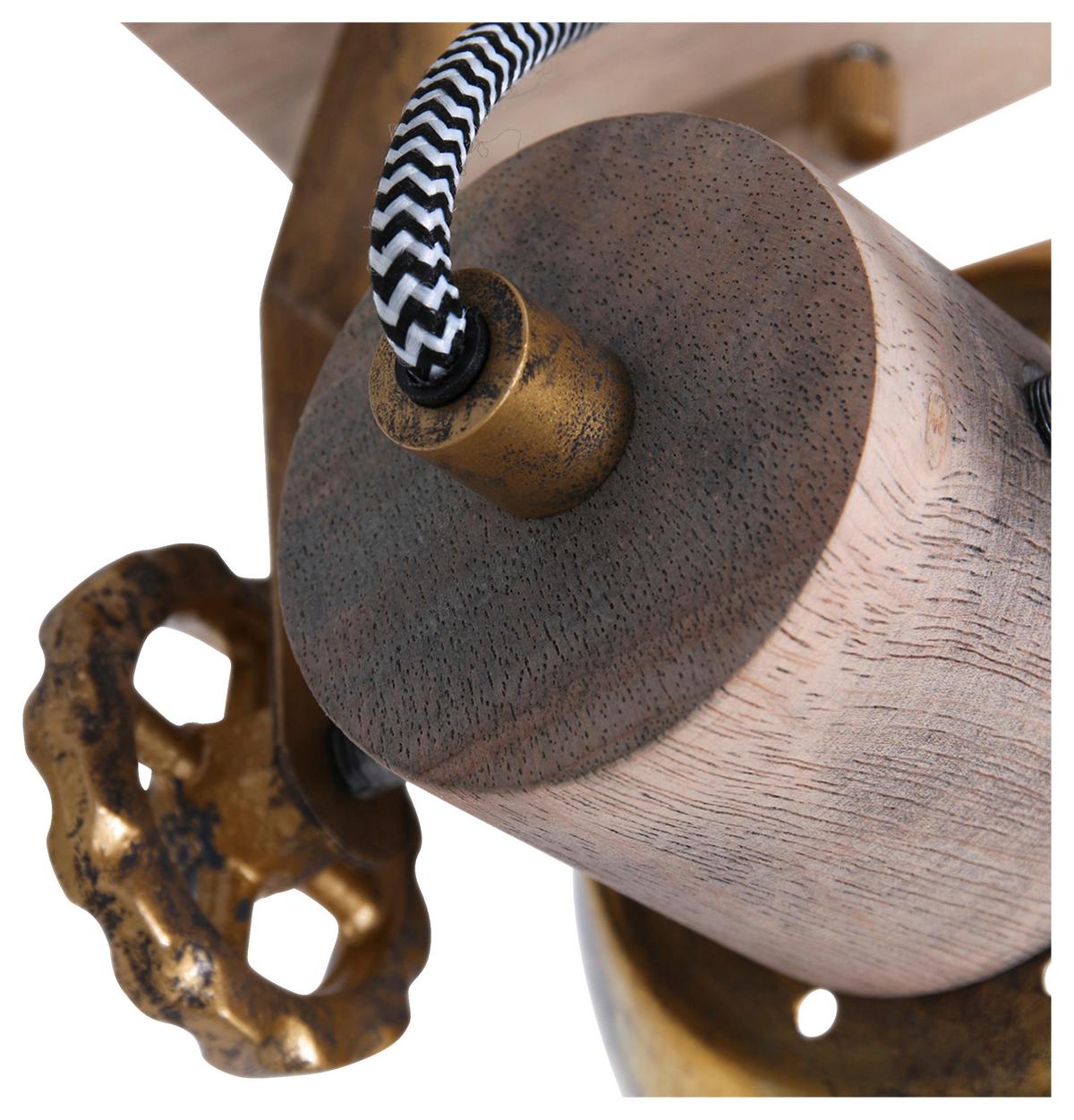 Deckenspots Gearwood - Anthrazit/Kupferfarben, Trend, Holz/Metall (59/19/23cm)