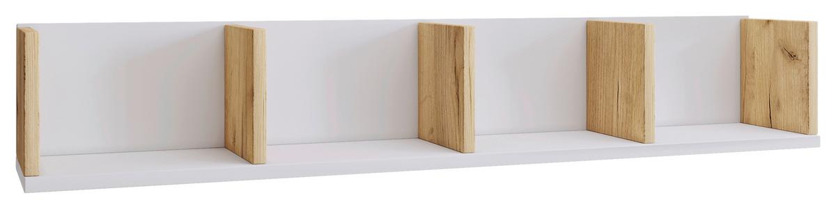 Wandregal Honsa Weiß, Honigeiche Dekor B: 97cm - Honigeiche/Weiß, Design, Holzwerkstoff (97/17/17cm) - MID.YOU