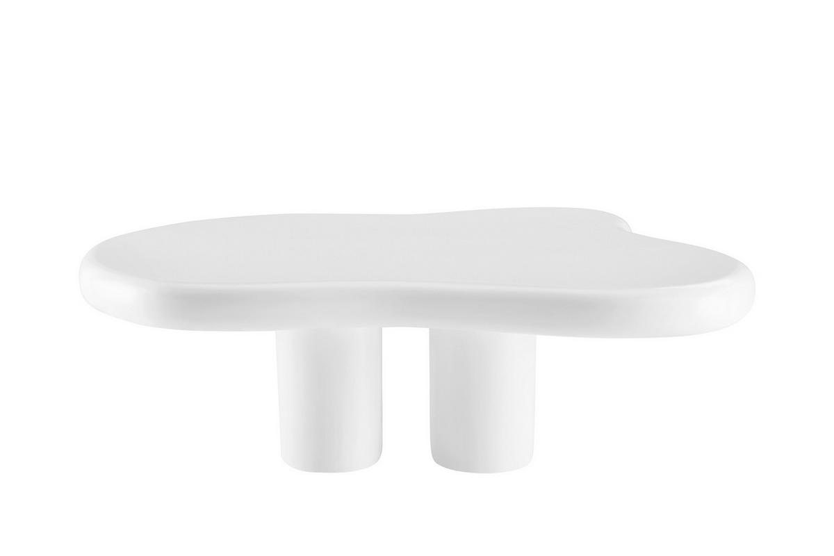 Couchtisch Weiß B: 89 Cm - Weiß, Design, Kunststoff (123/89/35cm) - Livetastic