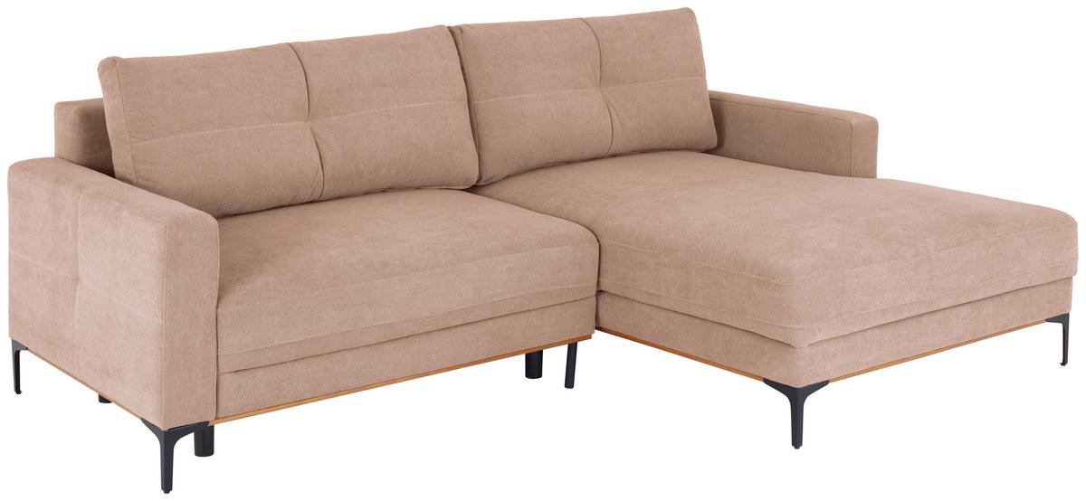 Rohová sedačka BERGAMO, pravá, růžová - růžová/černá, Moderní, kov/textil (238/162cm) - Ondega