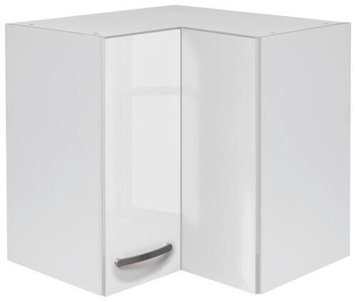 Eckoberschrank Alba B: 60 cm Weiß 2 Drehtüren