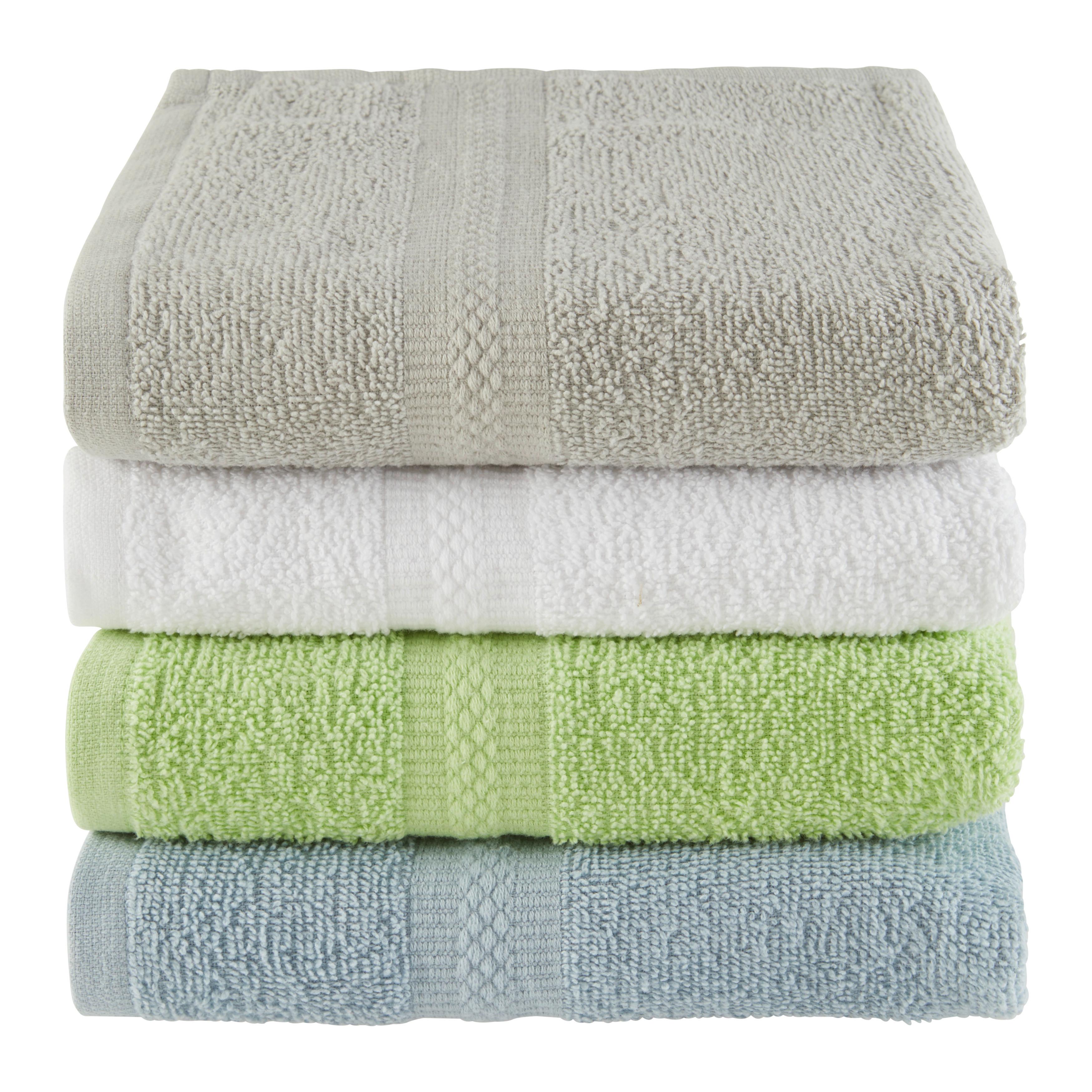 HANDTUCH Leonie - Blau/Silberfarben, KONVENTIONELL, Textil (45/90cm) - Ondega