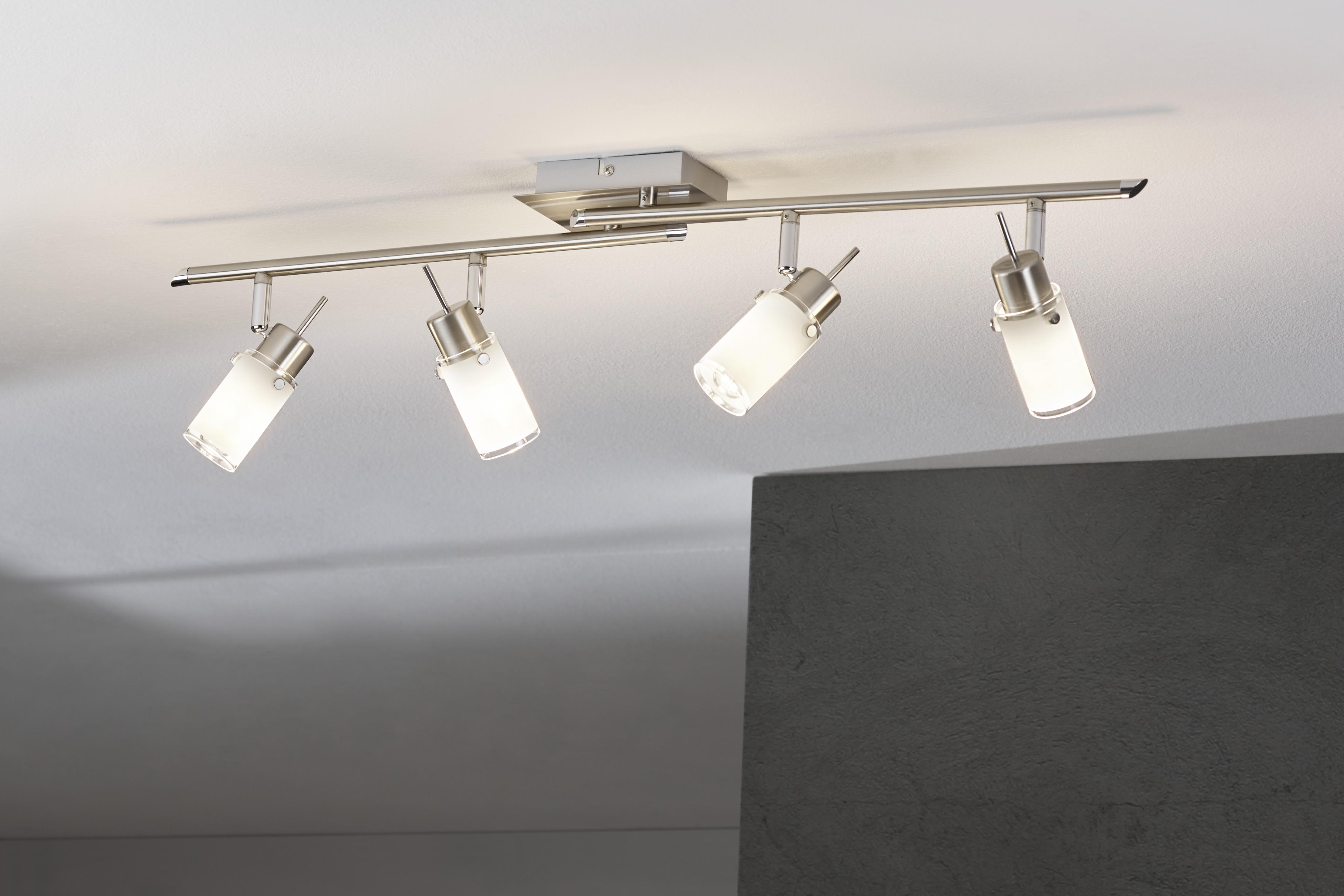 LED-Strahler L11964-55 max Led - Weiß/Nickelfarben, KONVENTIONELL, Glas/Metall (82/24/19cm)