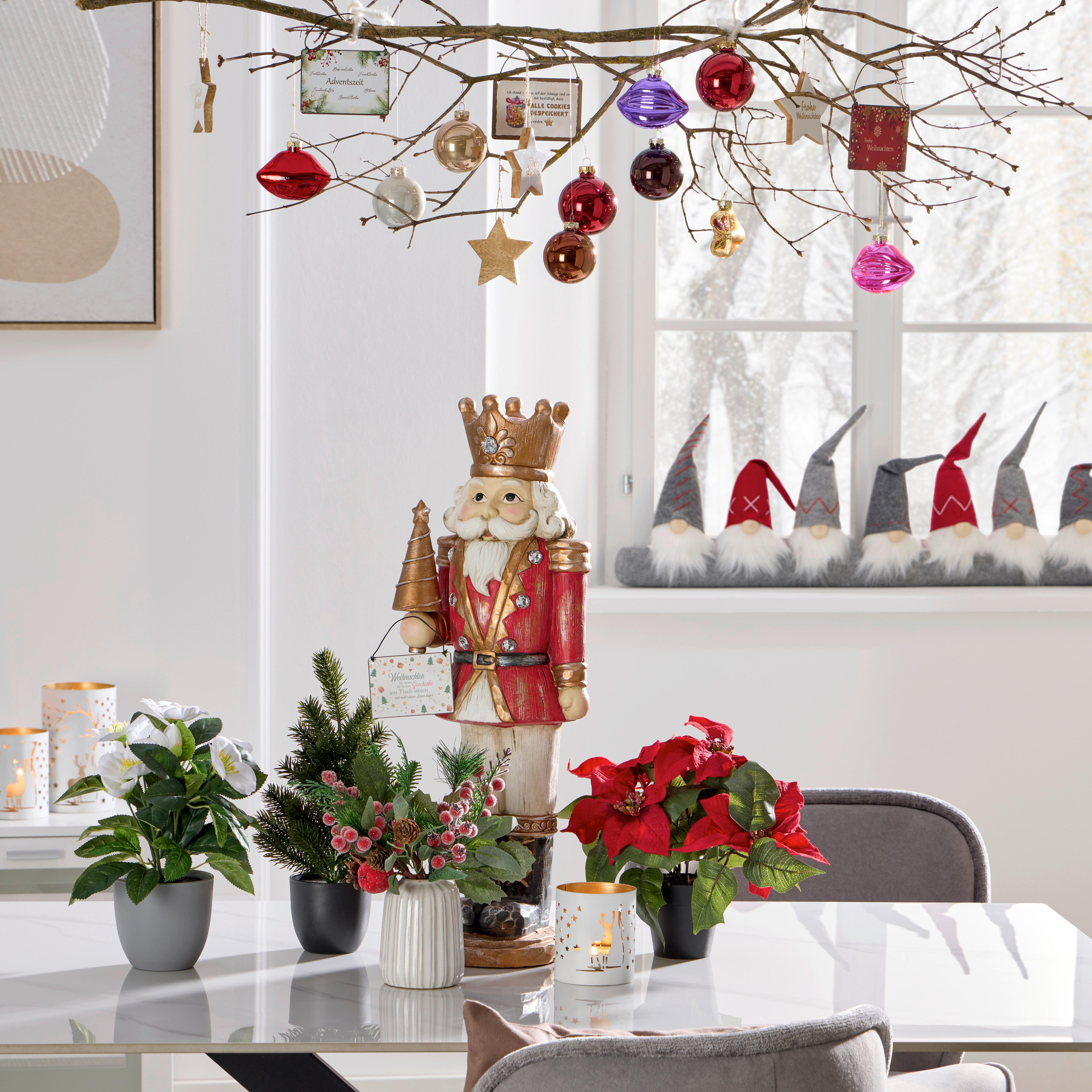 Weihnachtsstern H: 26 Cm - Rot/Braun, KONVENTIONELL, Kunststoff (26cm)
