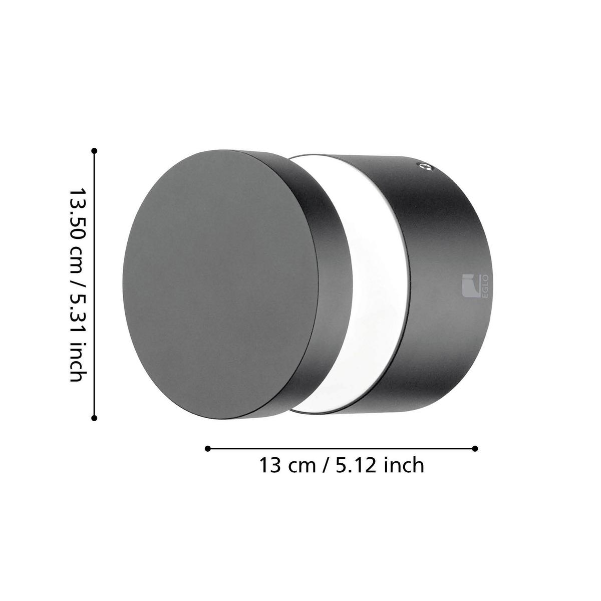 Led-außenleuchte Melzo 11 Watt Aluminium Kunststoff - Transparent/Schwarz, Design, Kunststoff/Metall (13,5/13cm) - Eglo