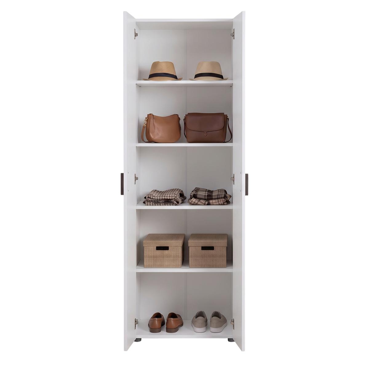 Garderobenschrank Charlie Weiß B: 60cm - Weiß, KONVENTIONELL, Holzwerkstoff (60/180/33,6cm)