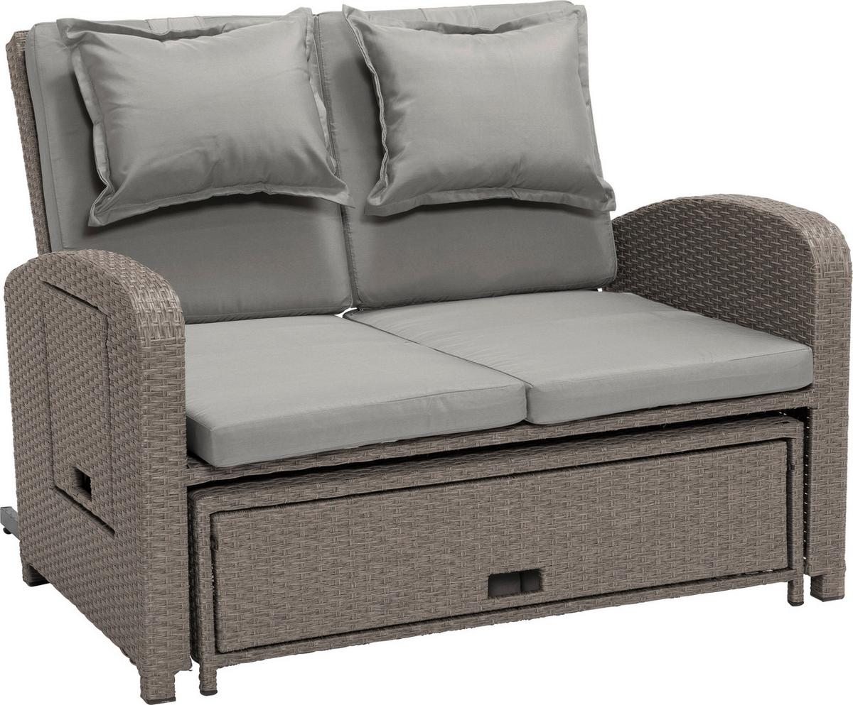 Lounge Kanapé Bahia - barna/szürke, Modern, műanyag/textil (117/95/74cm) - Greemotion