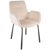 Armlehnstuhl Eliot 125 - Creme/Schwarz, MODERN, Textil/Metall (57/87/58,5cm) - Kayoom