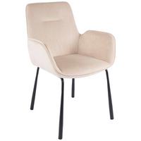 Armlehnstuhl Eliot 125 - Creme/Schwarz, MODERN, Textil/Metall (57/87/58,5cm) - Kayoom