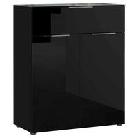 Kommode mit Glasfront B: 83 cm Gw-Oakland, Schwarz - Schwarz, KONVENTIONELL, Glas/Holzwerkstoff (83/102/42cm) - Germania