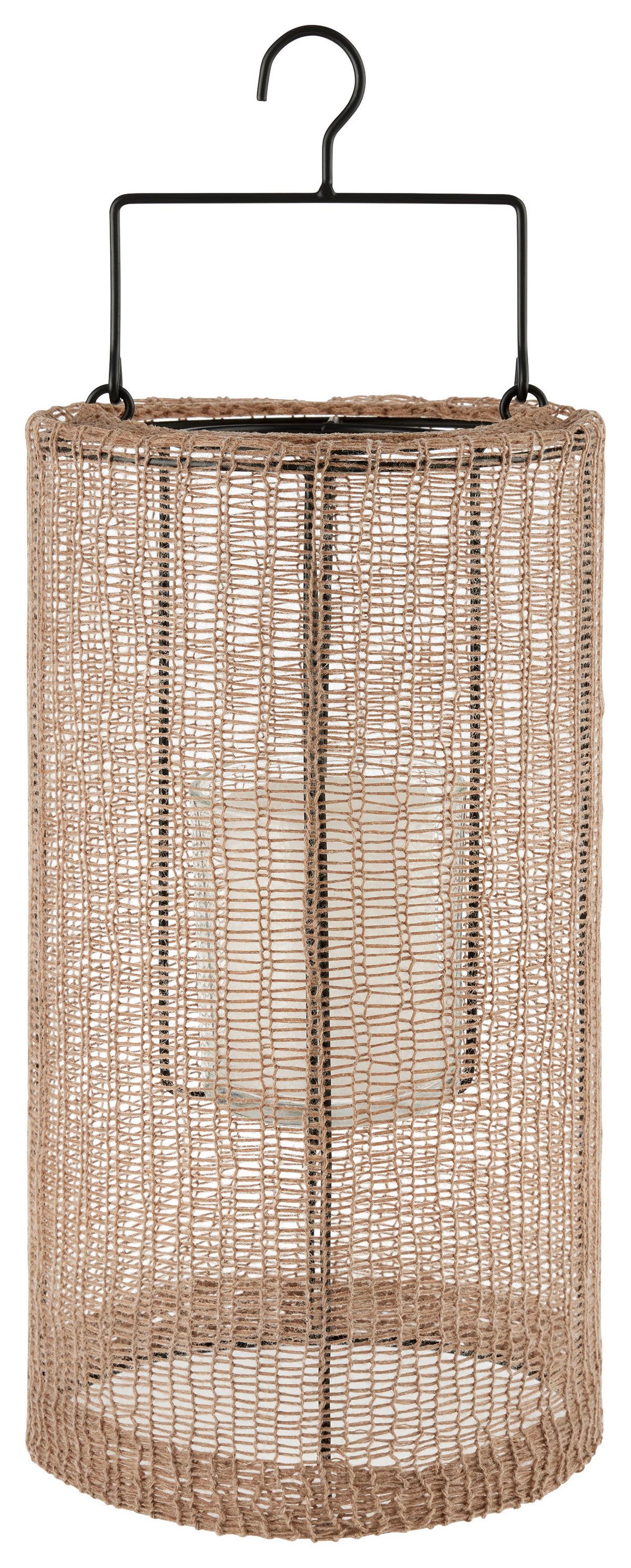 Lucerna Talea, V: 33cm - hnědá, Basics, kov/textil (18/33cm) - Modern Living