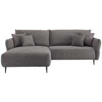 Ecksofa Vanilla Grau S: 178/286-302 Cm - Schwarz/Grau, Design, Textil (178/264-302cm) - Livetastic