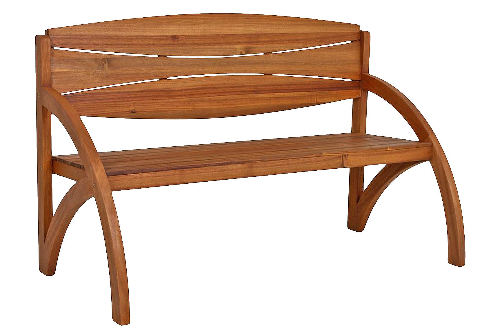 Gartenbank Hadia 3-Sitzer Bank Hadia - Braun/Akaziefarben, MODERN, Holz (66/90/140cm) - Gardenson