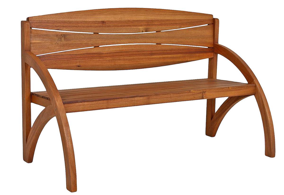 Gartenbank Hadia 3-Sitzer Bank Hadia - Braun/Akaziefarben, MODERN, Holz (66/90/140cm) - Gardenson