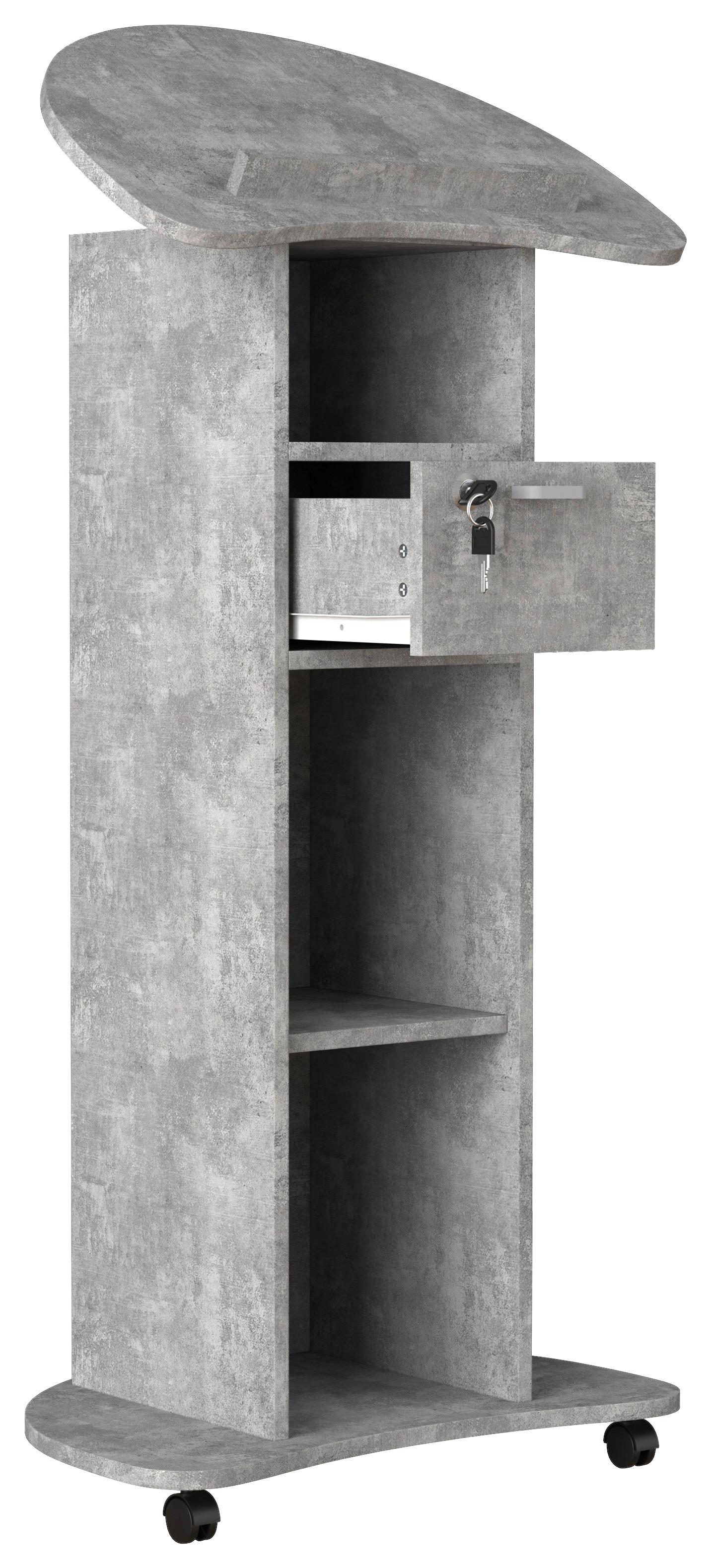 Stehpult Redola M B: 56 cm Grau - Grau, MODERN, Holzwerkstoff (56/110/37cm) - MID.YOU