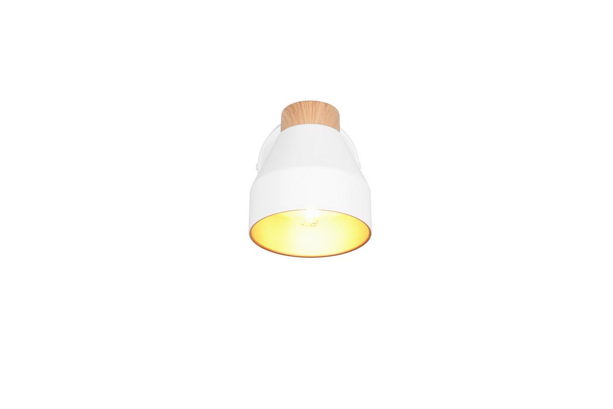 Strahler Valentin D: 11 cm Braun Weiß Goldfarben - Goldfarben/Braun, LIFESTYLE, Metall (11/19cm)