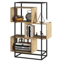 REGÁL ADRIAN -EXKLUSIV- - čierna/prírodná farba, Modern, kov/kompozitné drevo (80/126/33cm) - Mömax