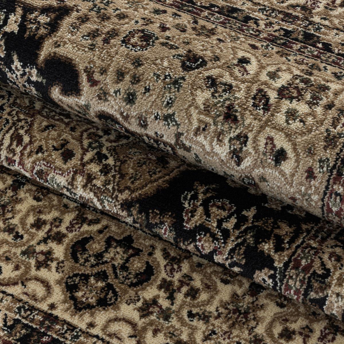 Orientalischer Webteppich Schwarz Kashmir 240x340 cm - Schwarz, LIFESTYLE, Textil (240/340cm)