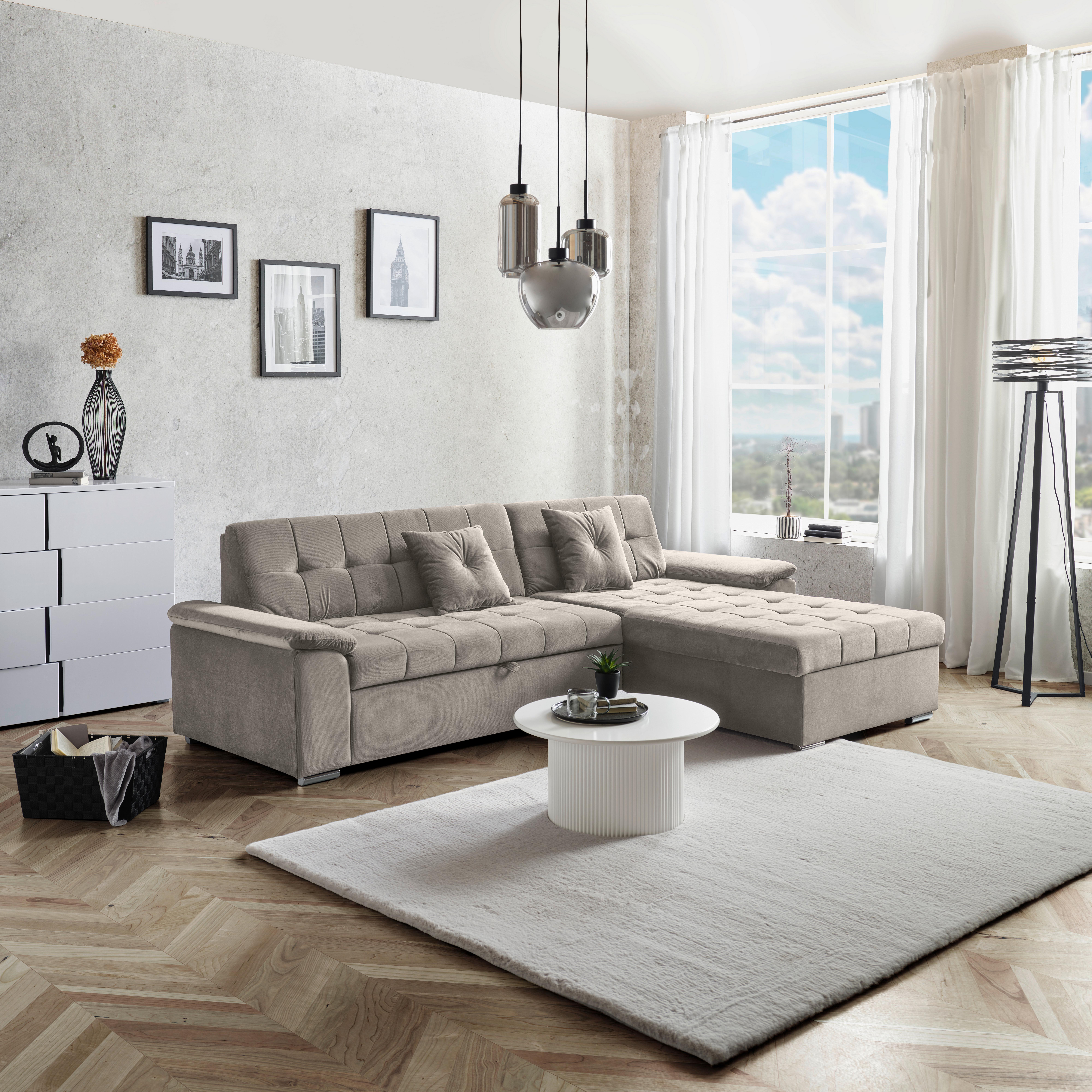 Sedacia súprava KEATON béžová obojstr.montáž - béžová, Basics, textil (263/169cm) - Livetastic