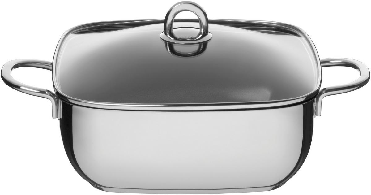 Silit Schmorpfanne D/H: 29/10 cm Edelstahl mit Deckel - Edelstahlfarben, KONVENTIONELL, Glas/Metall (29/10/29cm) - Silit