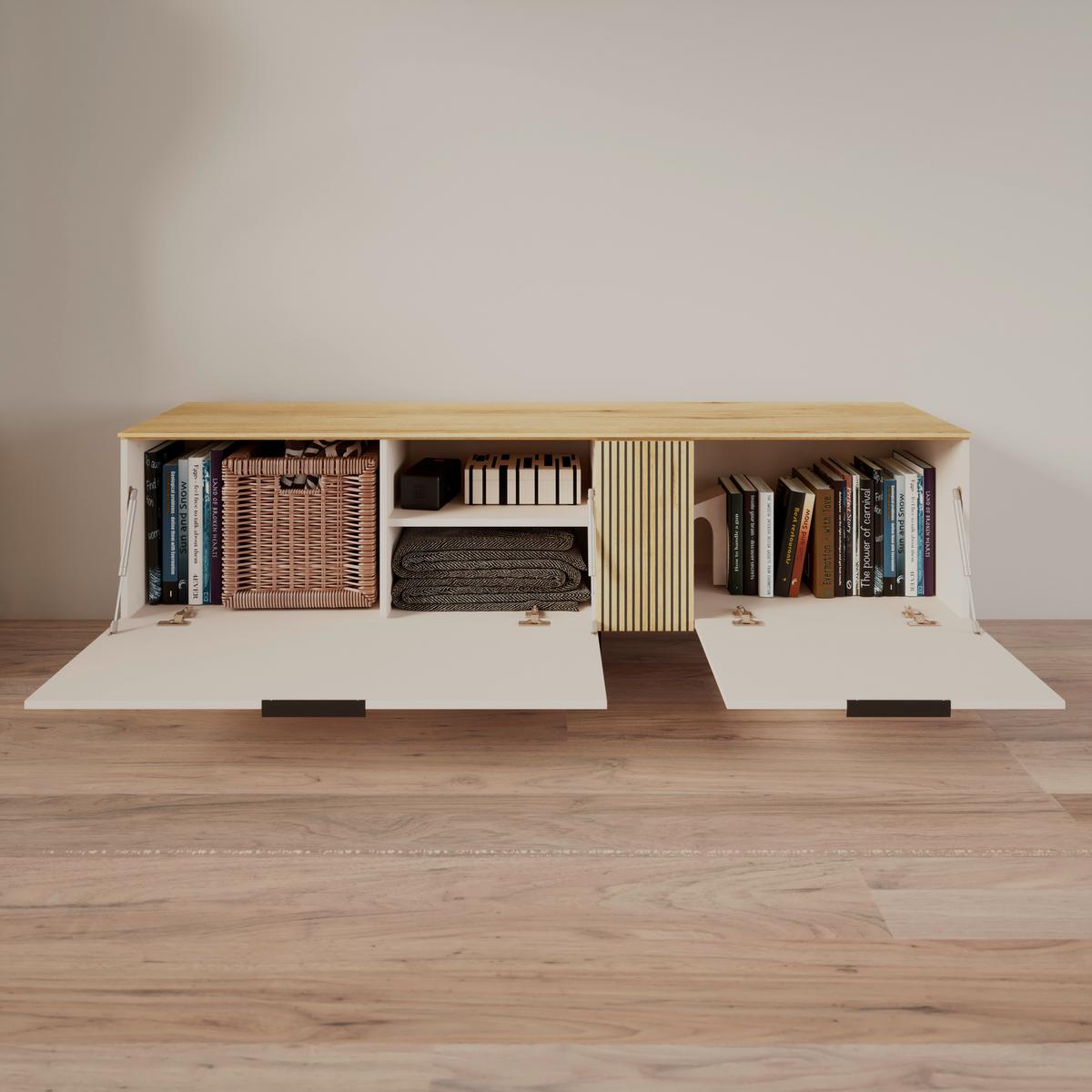 TV-Element King Eichefarben/Kaschmir B: 170cm - Kaschmir/Eichefarben, MODERN, Holzwerkstoff (170/54/40cm)