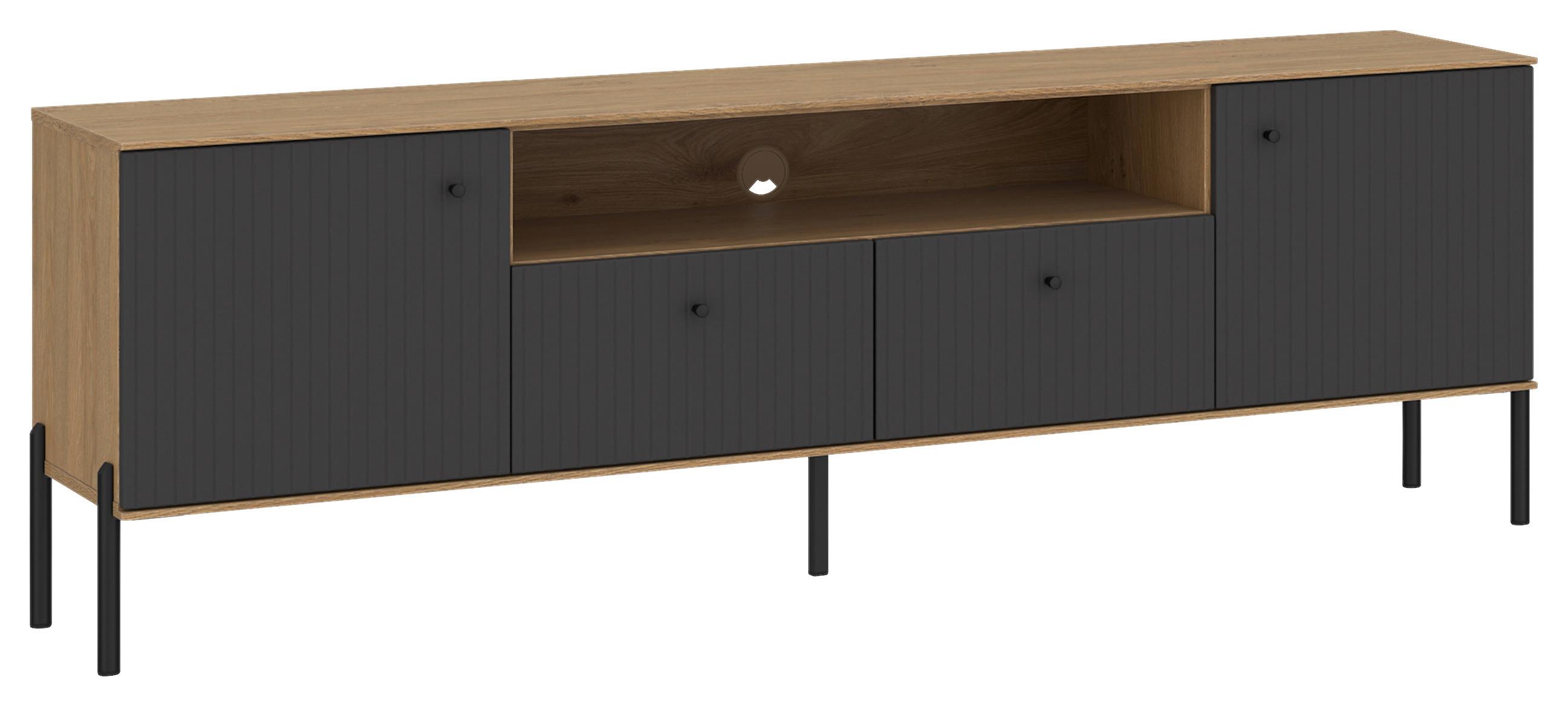 TV-Element Nurisa Anthrazit B: 180 cm - Anthrazit/Schwarz, Trend, Holzwerkstoff (180/60,2/40cm) - MID.YOU