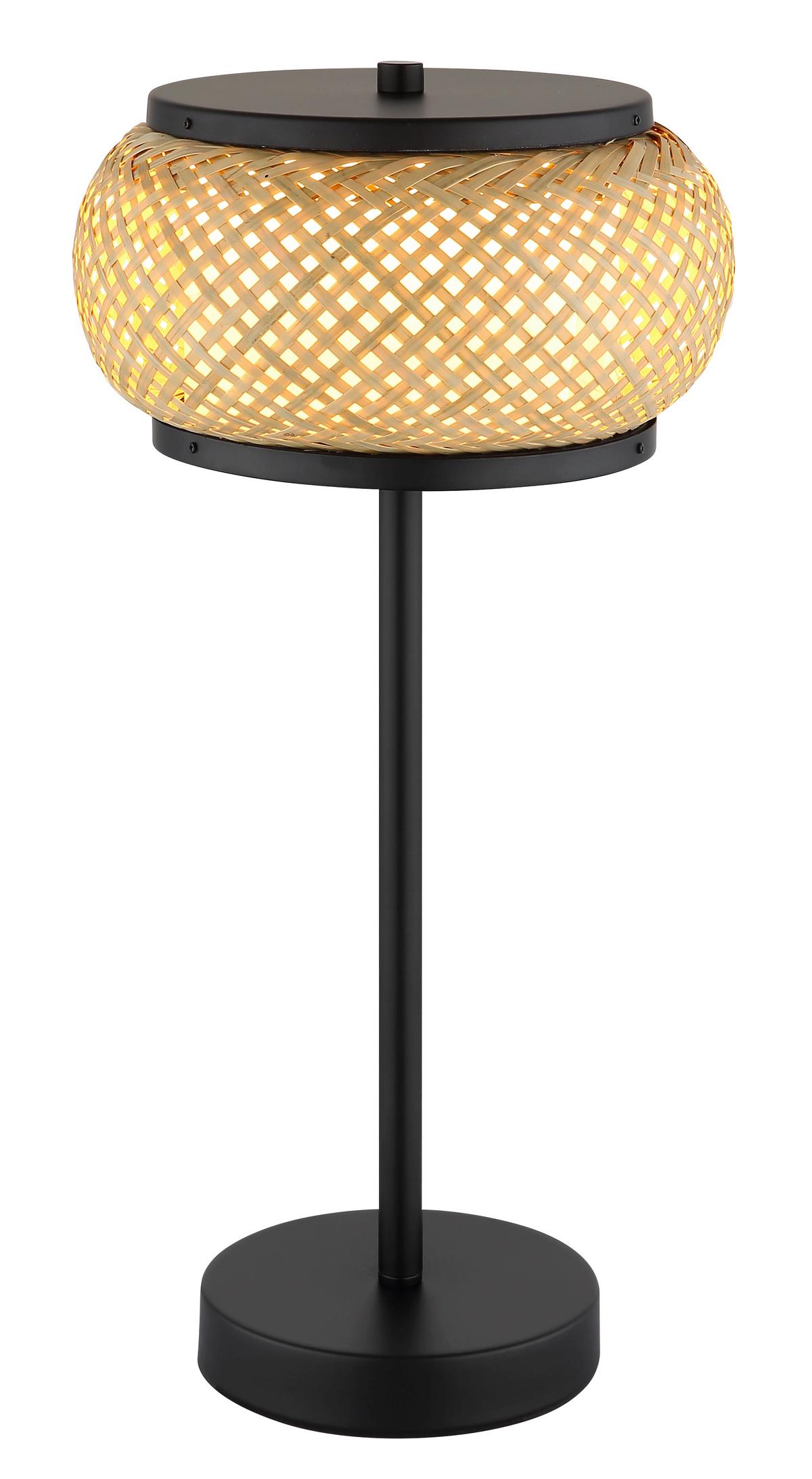 Led-tischleuchte Memory-Funktion - Schwarz/Naturfarben, Design, Holz/Kunststoff (22/46,1cm) - Globo