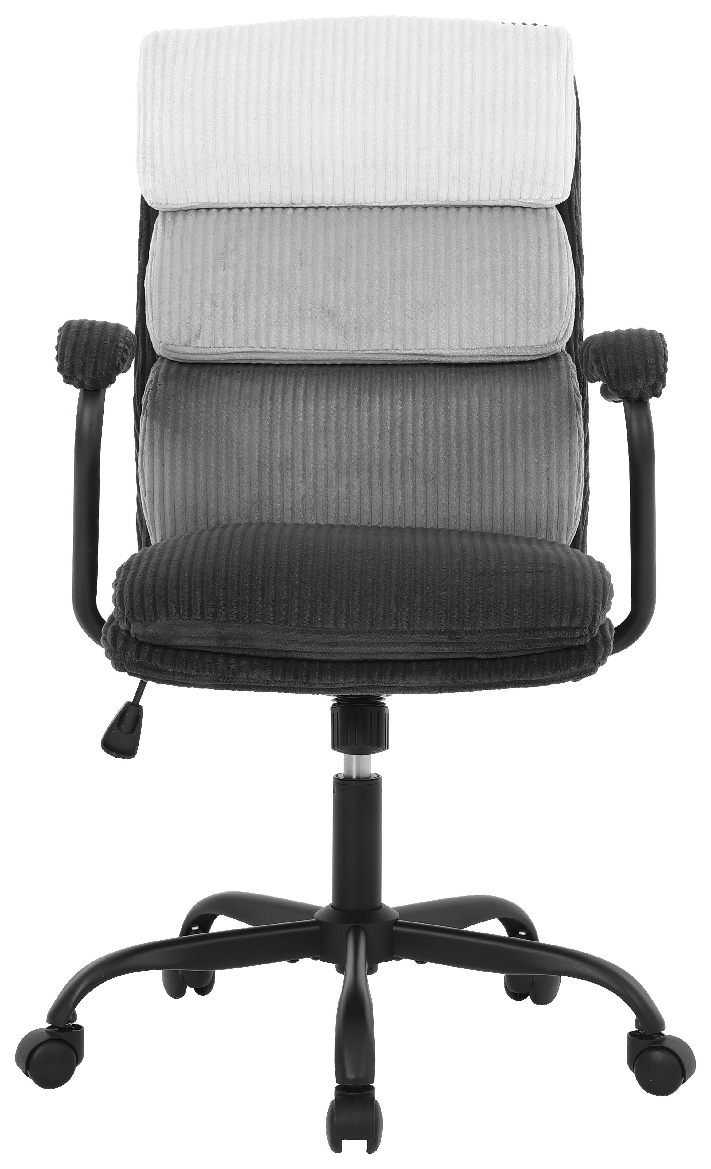 Otočná stolička MANHATTAN 2 - čierna/svetlosivá, Modern, kov/drevo (58/102-112/64,5cm) - Mömax