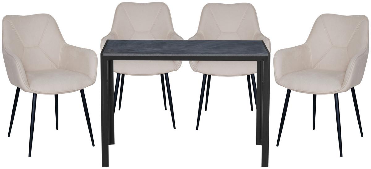 Jídelní stůl SANDRO 110x70cm - šedá/černá, Moderní, kov/kompozitní dřevo (110/76/70cm) - Based