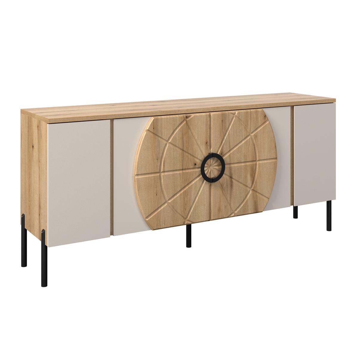 Phonotisch Hong Kong Eichefarben Kaschmir B: 160 cm - Kaschmir/Eichefarben, Trend, Holzwerkstoff (160/71,9/37,5cm)