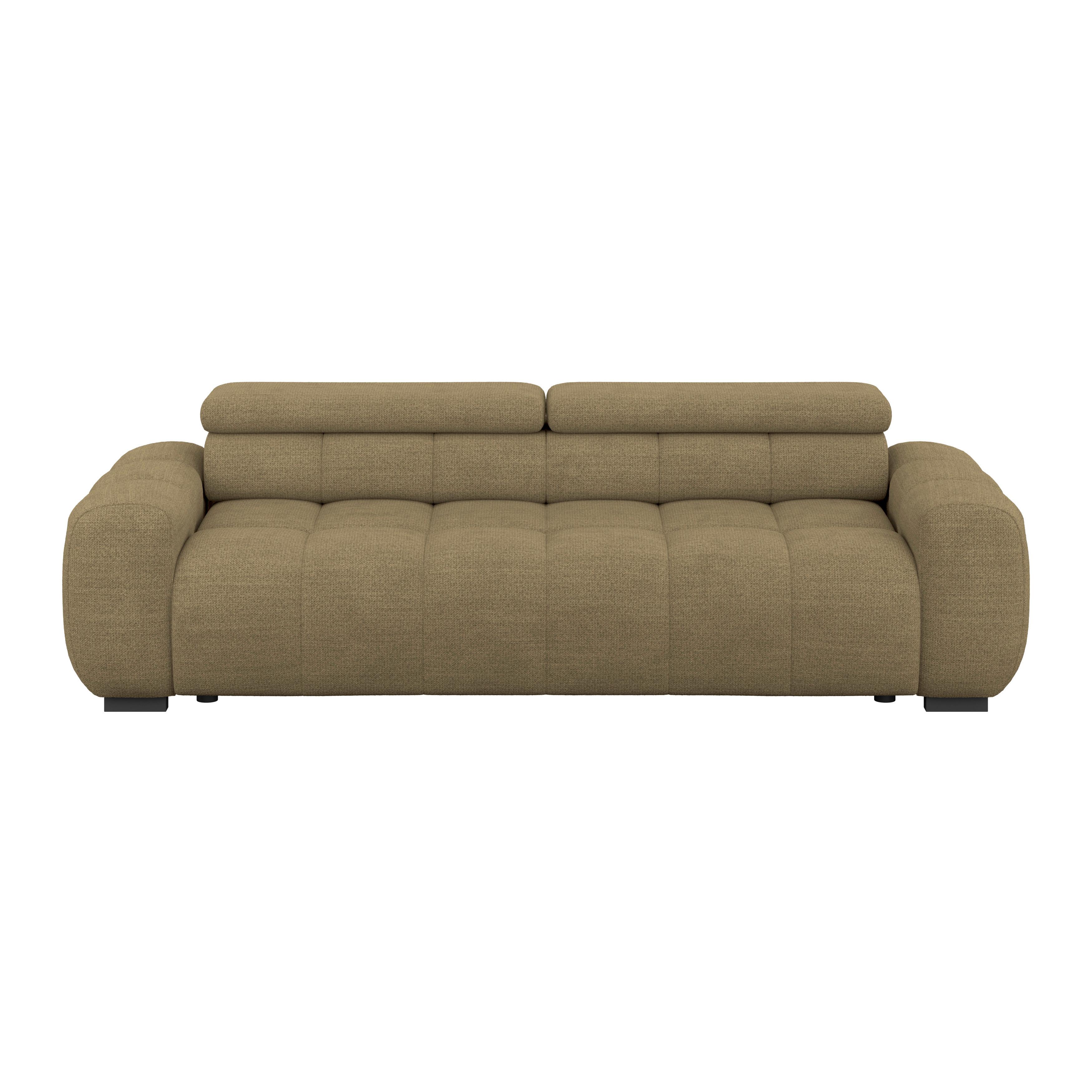Bigsofa Bull Webstoff Taupe, B: 248 cm - Taupe/Schwarz, Design, Textil (248/77-97/108cm) - Luca Bessoni