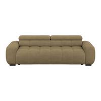 Bigsofa Bull Webstoff Taupe, B: 248 cm - Taupe/Schwarz, Design, Textil (248/77-97/108cm) - Luca Bessoni