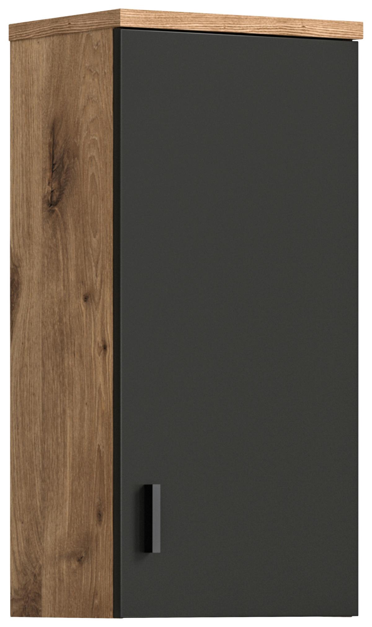 Badezimmer Grado Eiche Dekor/Grau - Weiß Hochglanz/Grau, MODERN, Glas/Keramik (182cm) - MID.YOU